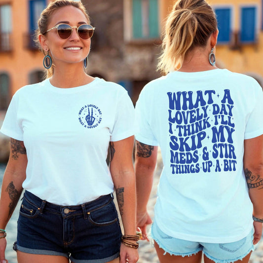 Full Size What A Lovely Day With Pocket Accent GRAPHIC TEE