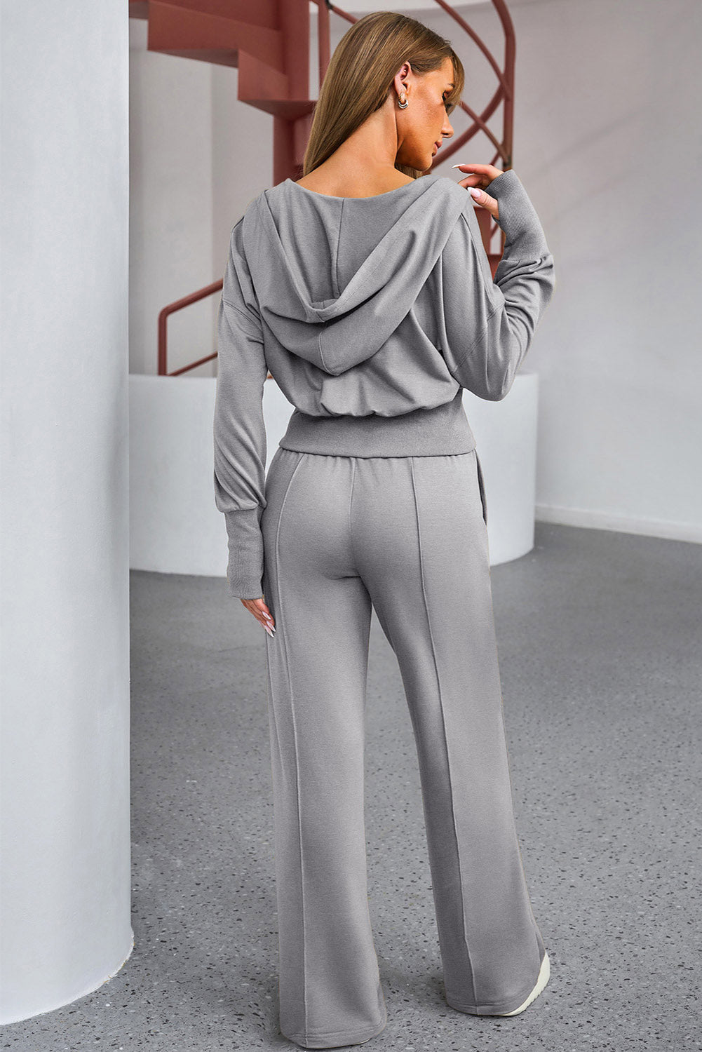 Full Size Dropped Shoulder Hoodie and Drawstring Pants Active Set