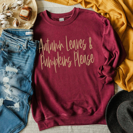 Full Size Autumn Leaves and Pumpkins Please. Sweatshirt