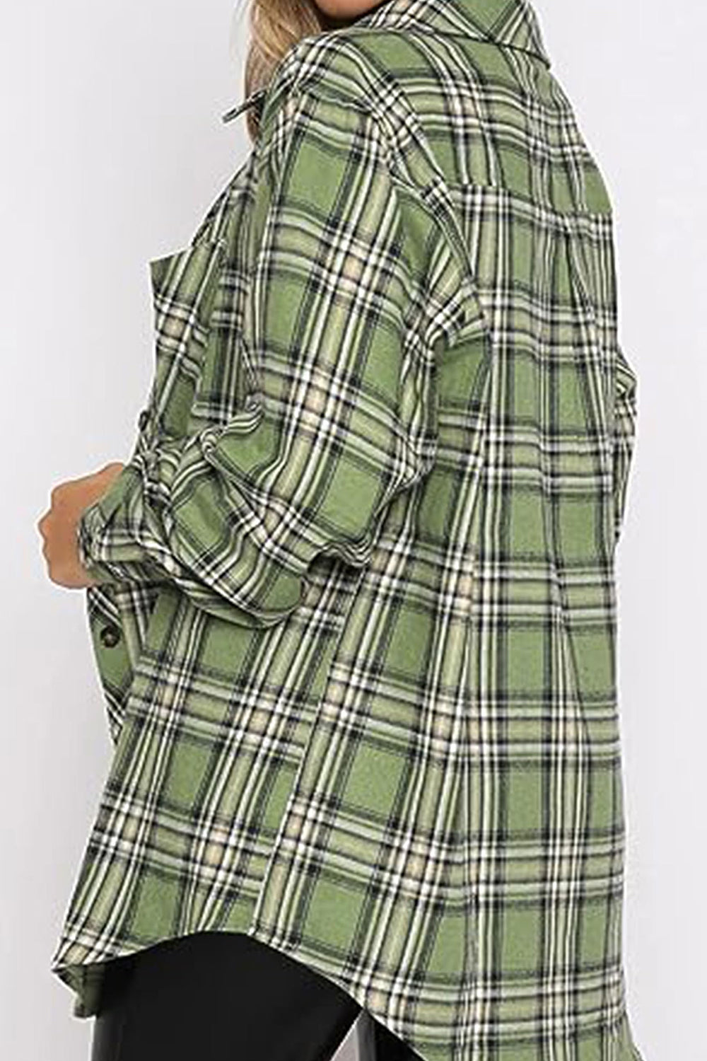 Full Size Plaid Collared Neck Long Sleeve Shirt