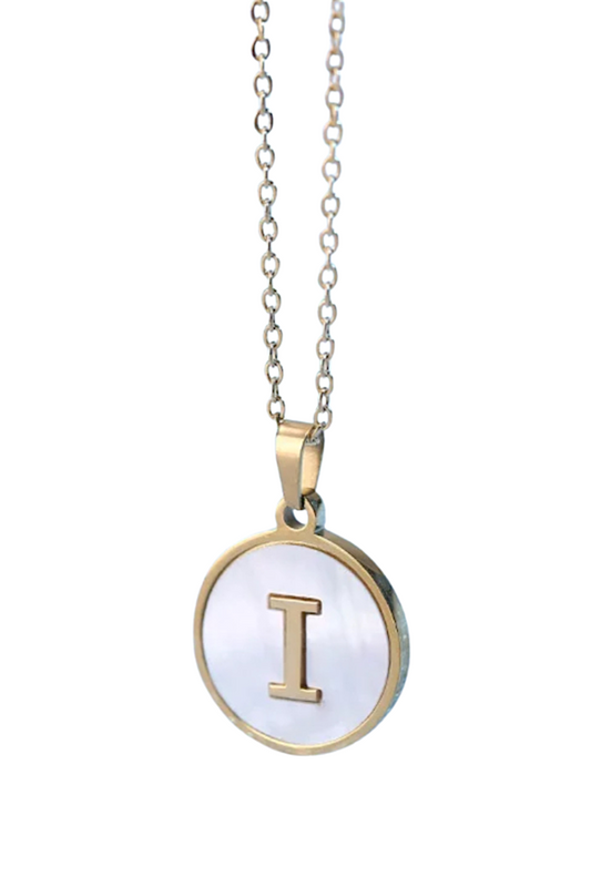 Gold Pearl Initial Necklace I