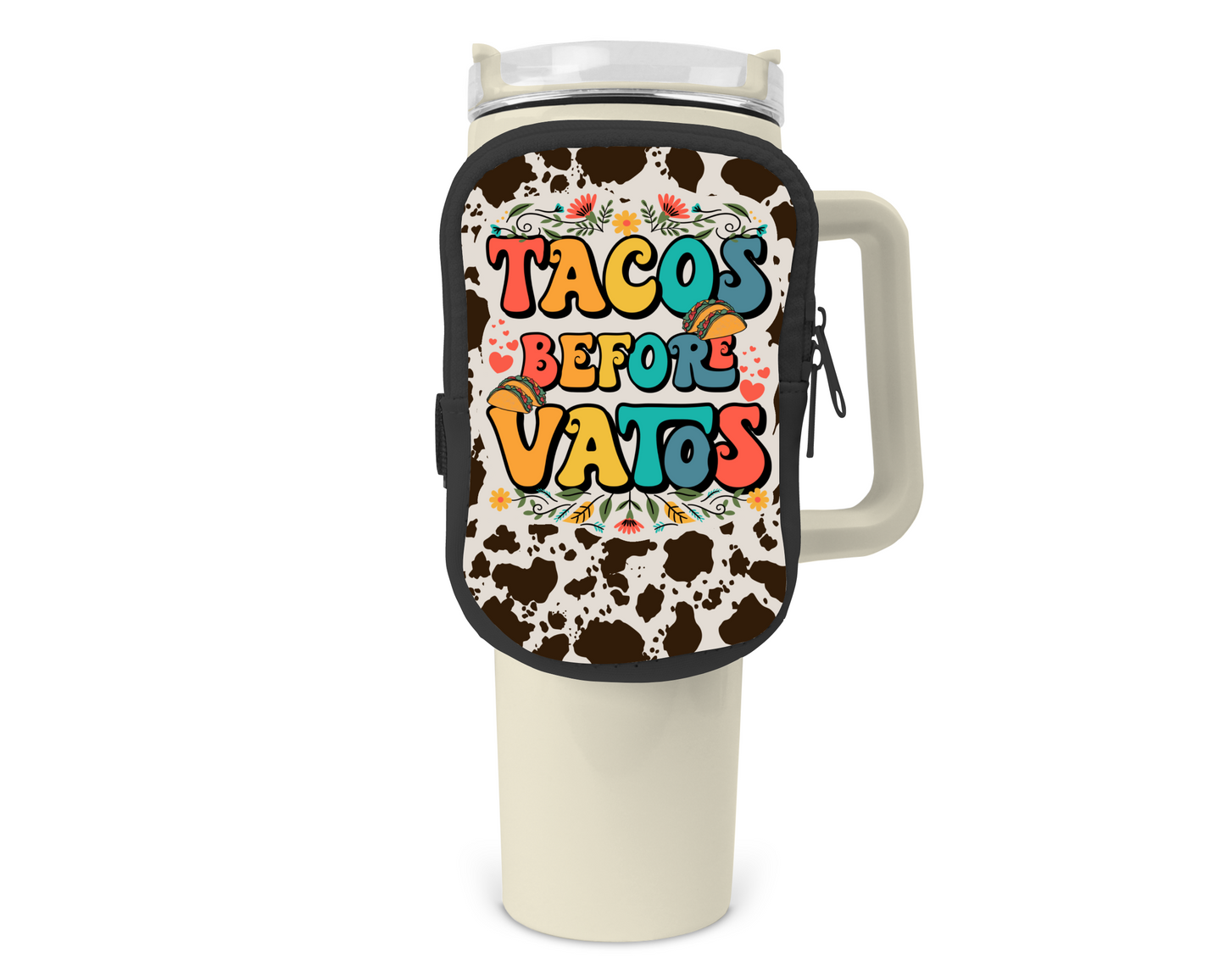 Taco's Before Vatos Zippered Pouch/Bag For 40oz Tumbler