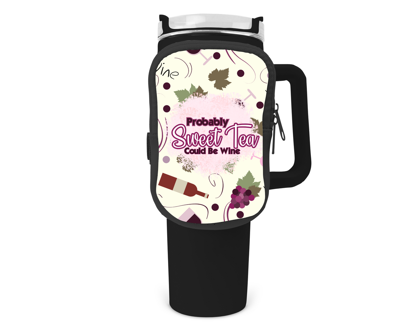 Probably Sweet Tea Could Be Wine Zippered Pouch/Bag For 40oz Tumbler (Bag Only)