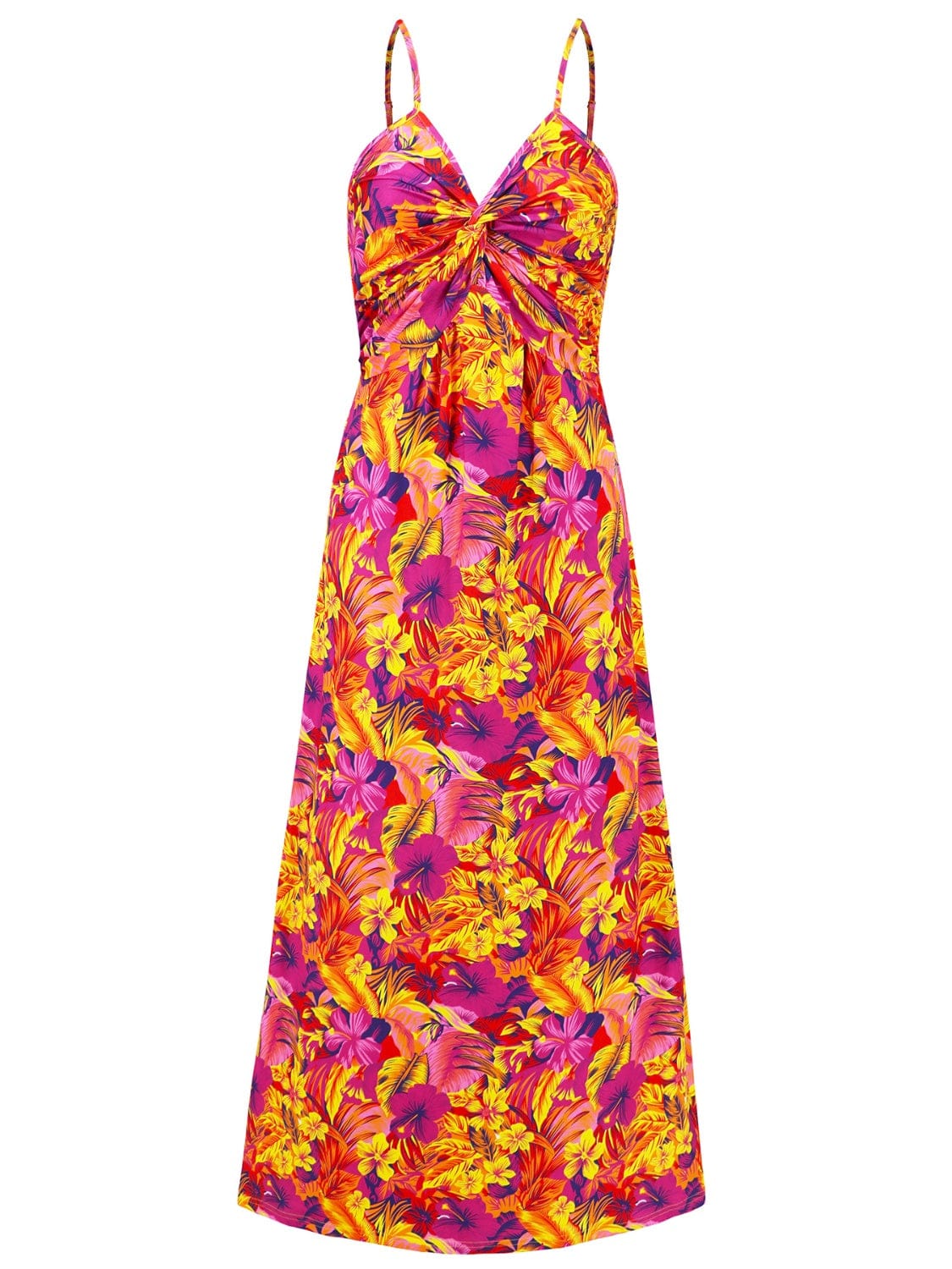 Full Size Twisted Printed V-Neck Cami Dress