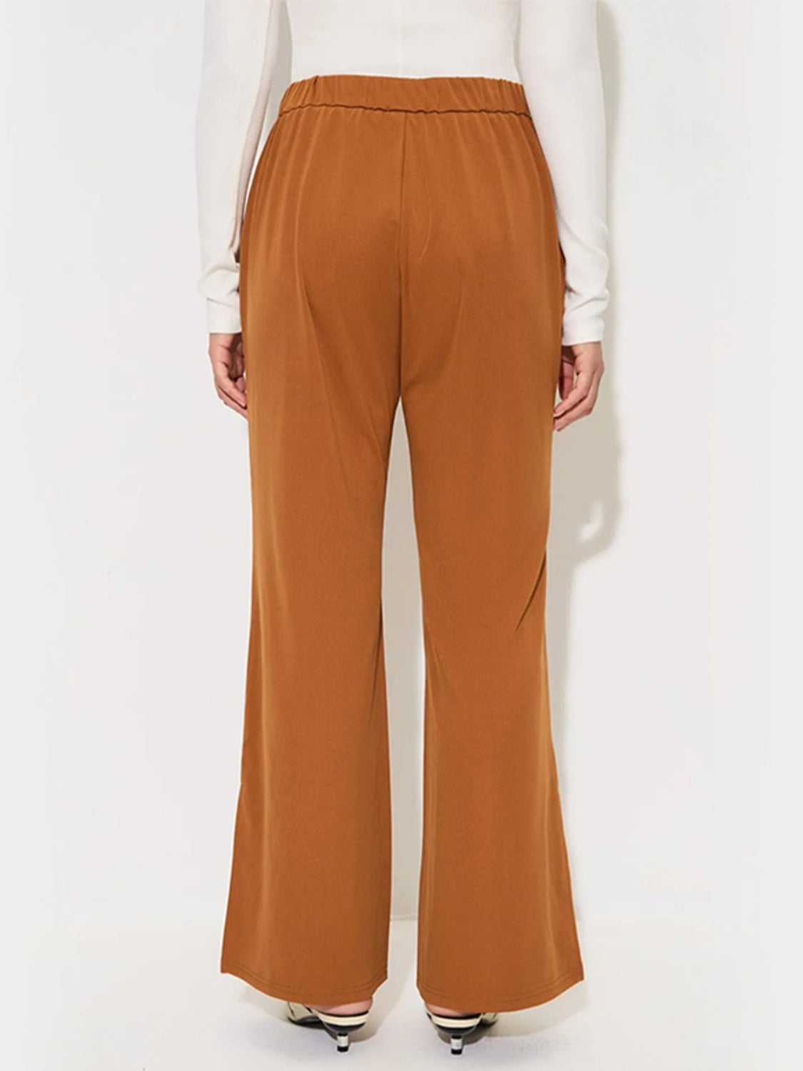 Slit Wide Leg Pants with Pockets