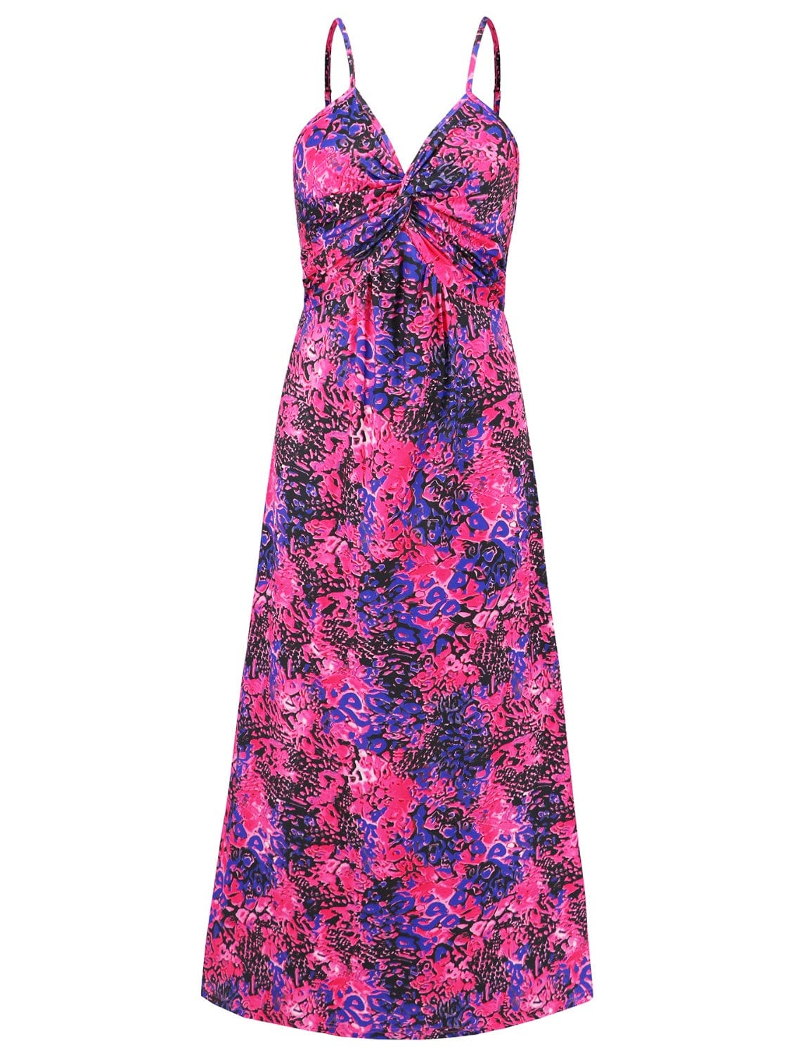 Full Size Twisted Printed V-Neck Cami Dress