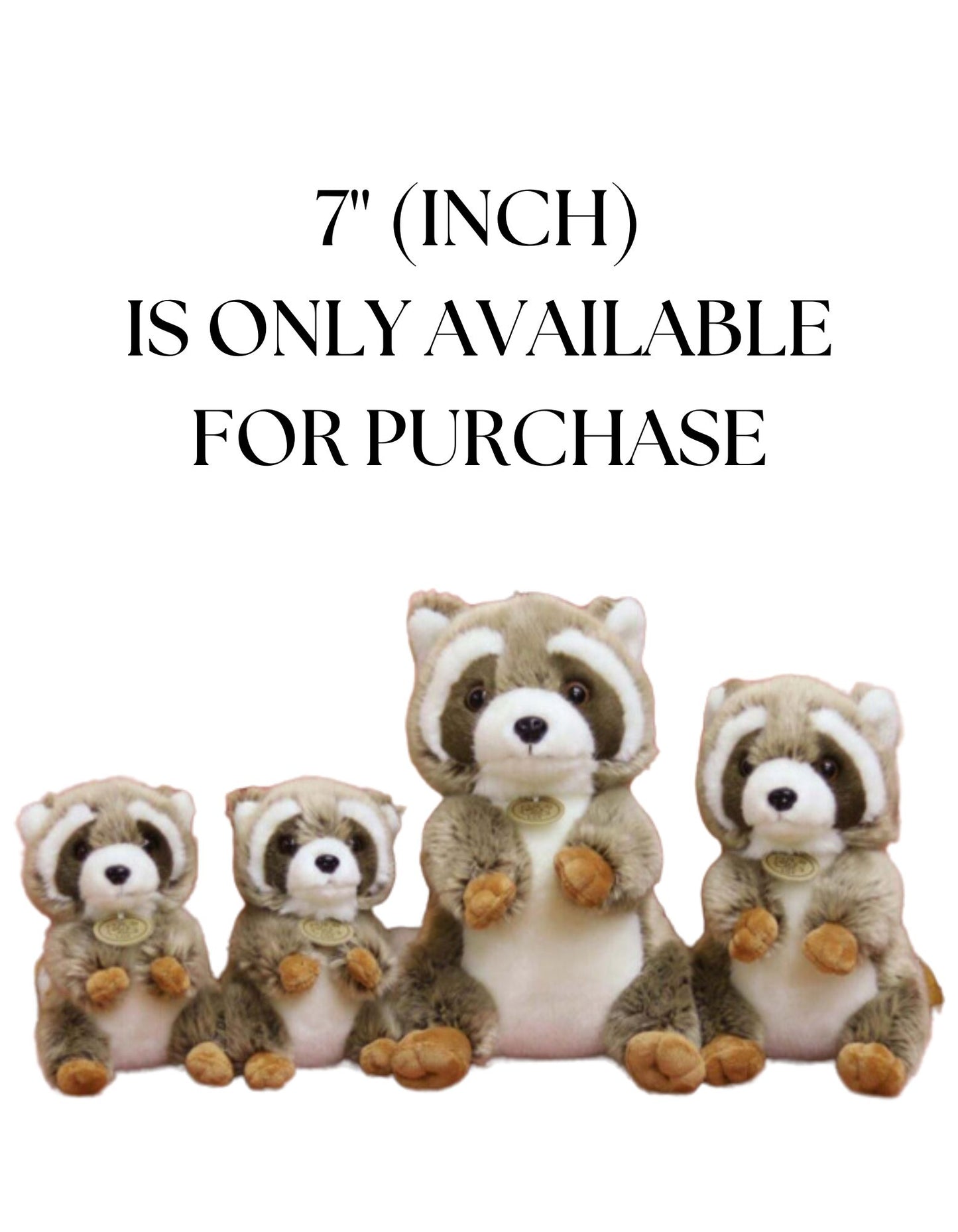 7" (Inch) Stuffed Raccoon Plush Animal Toy