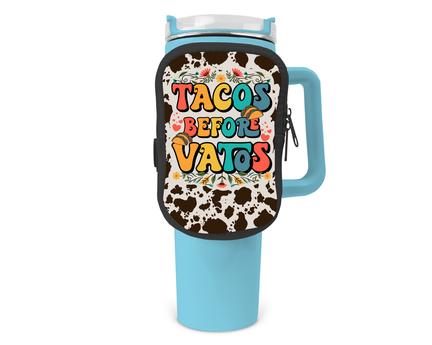 Taco's Before Vatos Zippered Pouch/Bag For 40oz Tumbler