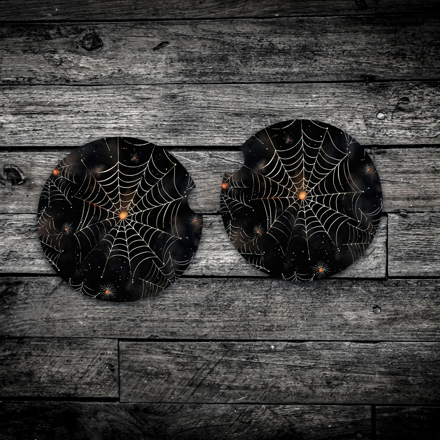 Spider Web Mystique Halloween Car Coasters