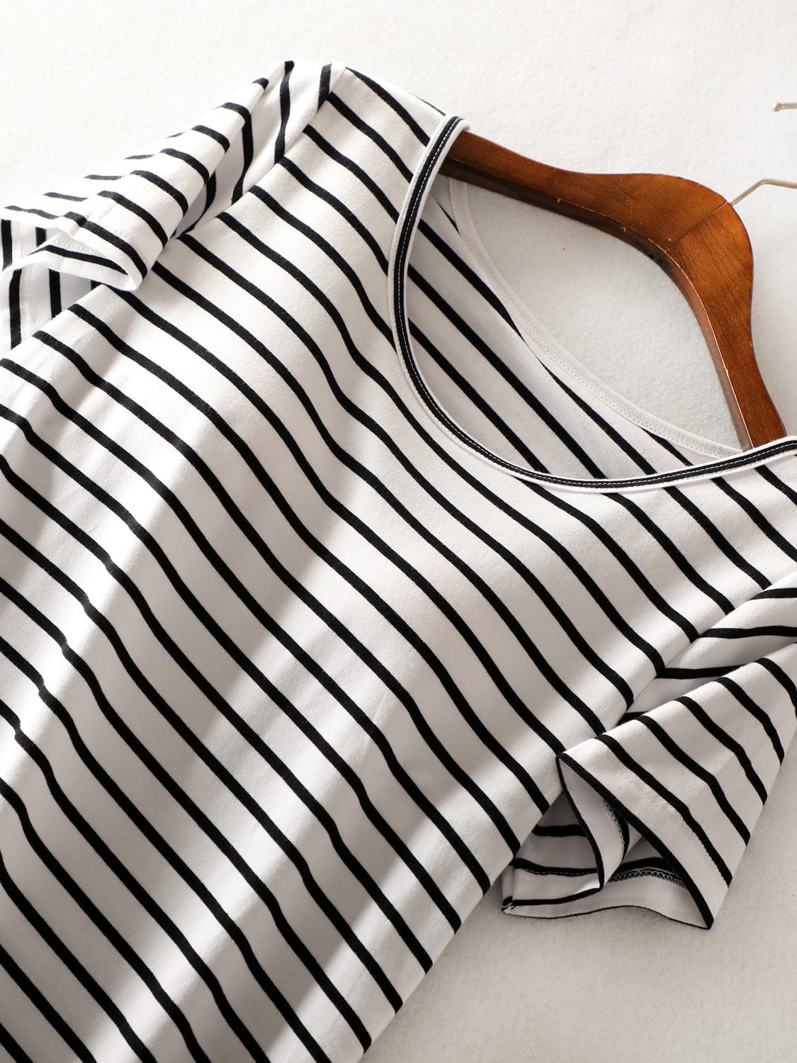 Full Size Striped Round Neck Short Sleeve Dress