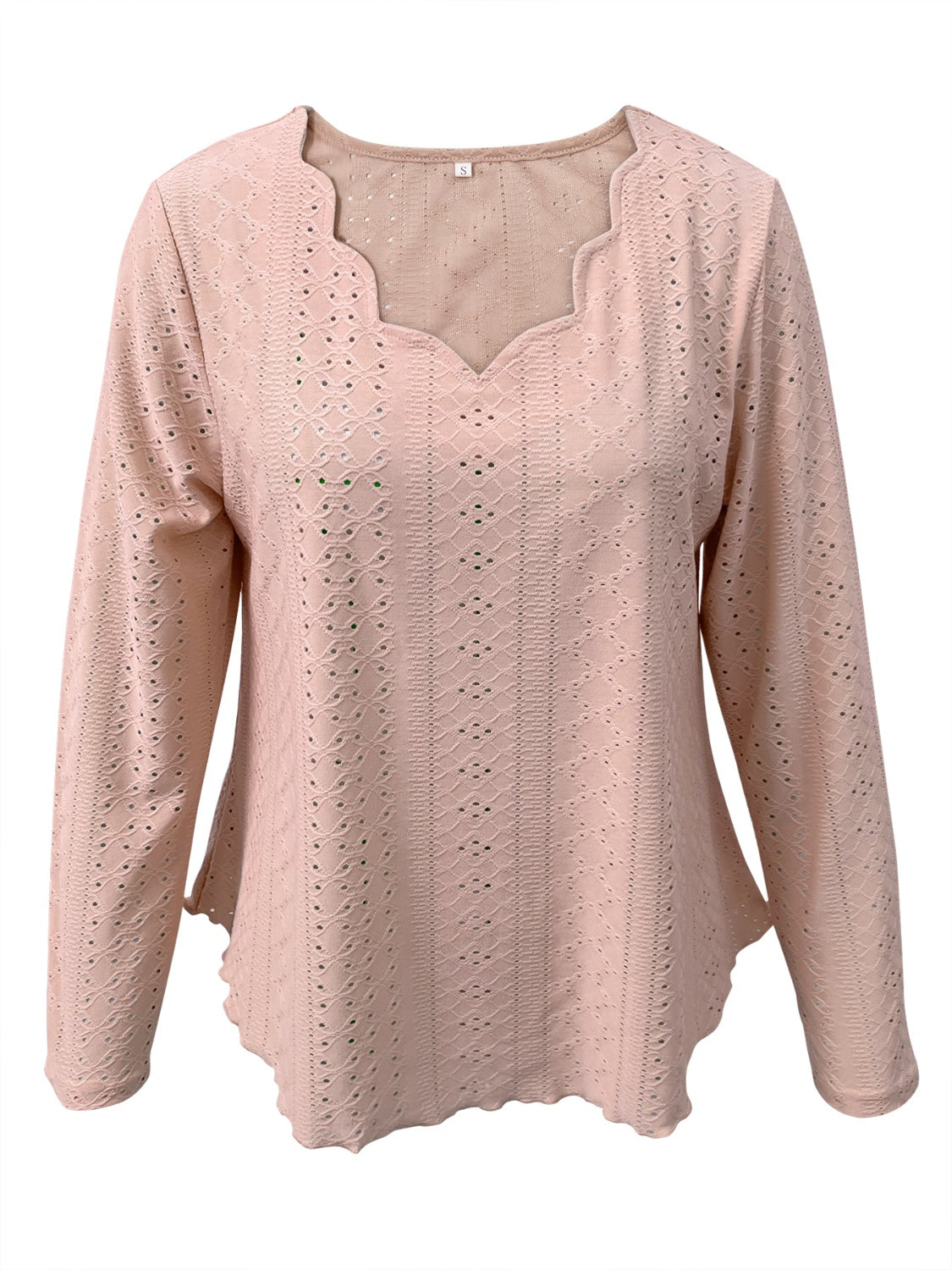 Eyelet Long Sleeve Blouse