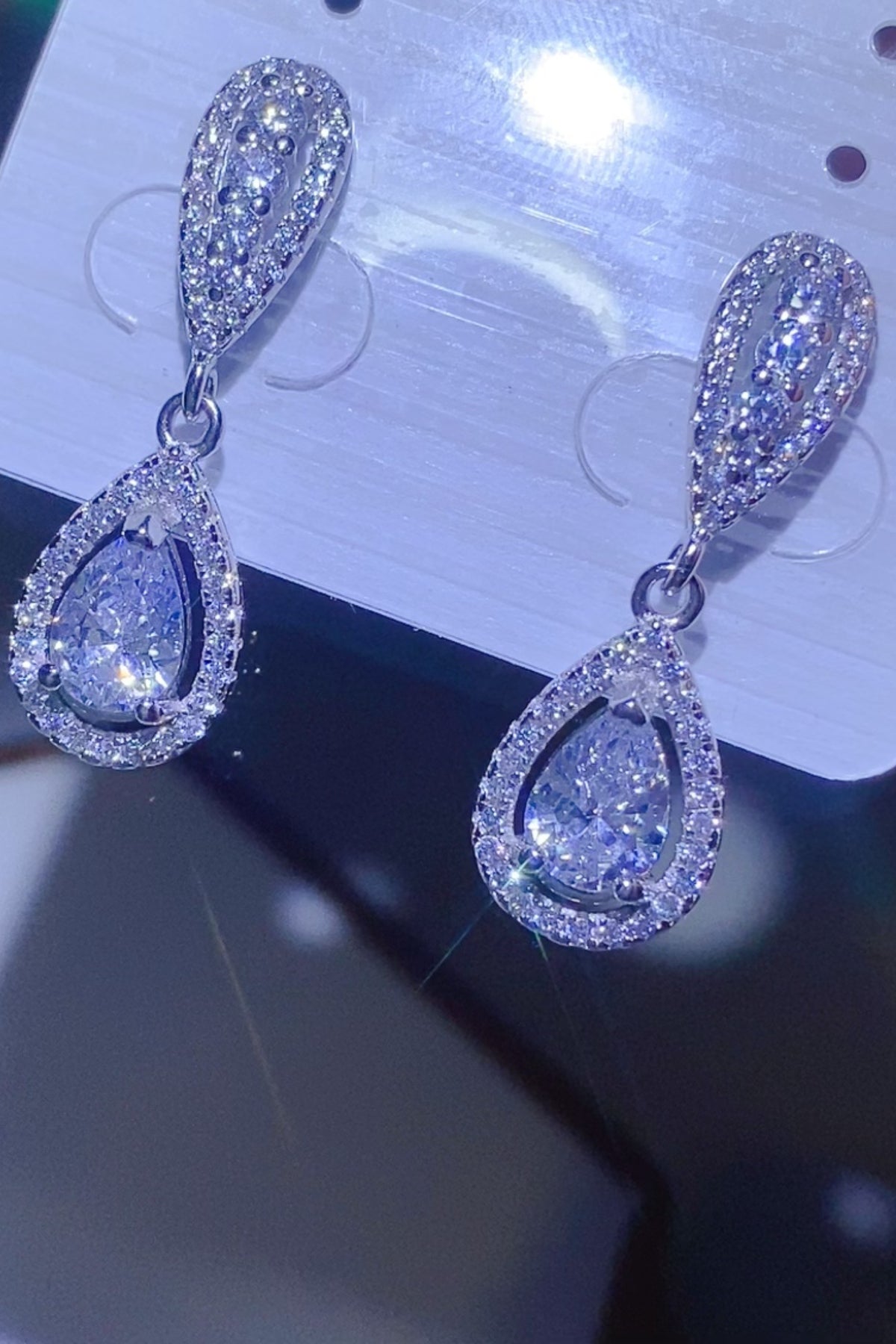 2 Carat Moissanite 925 Sterling Silver Teardrop Earrings