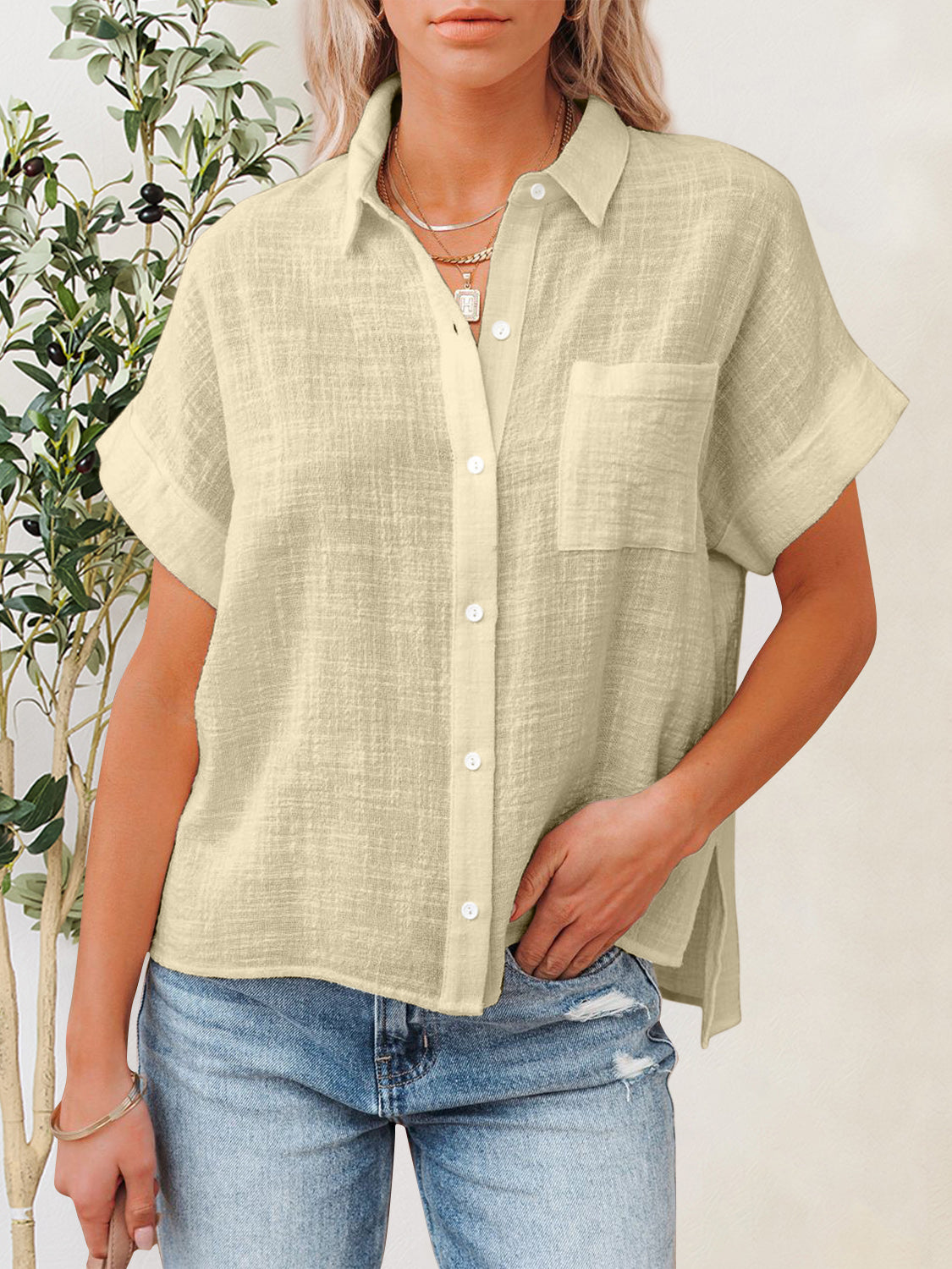 Button Up Short Sleeve Shirt