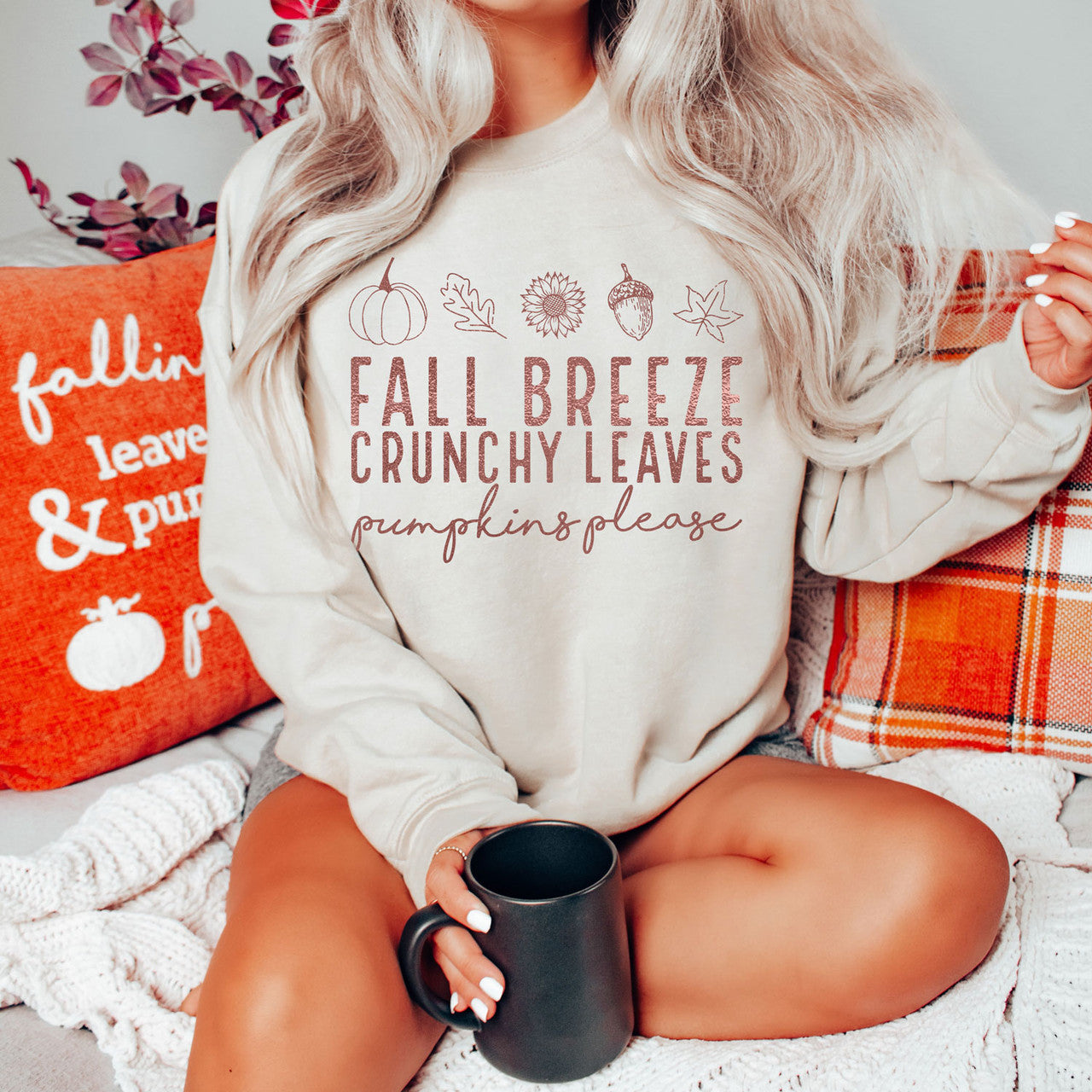 Full Size FALL BREEZE CRUNCHY LEAVES Sweatshirt