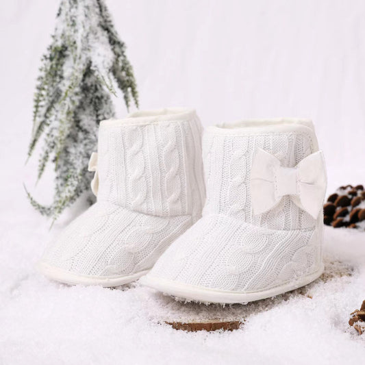 Knit Toddler Boots with Bow Detail, Perfect for Little Walkers