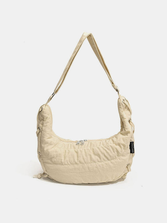 Lace-Up Polyester Crossbody Bag