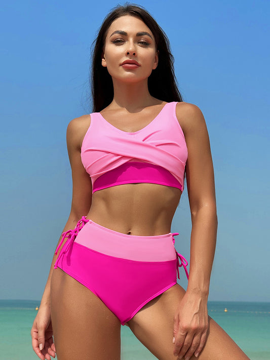 FULL SIZE Ruched Wide Strap Two-Piece Swimwear