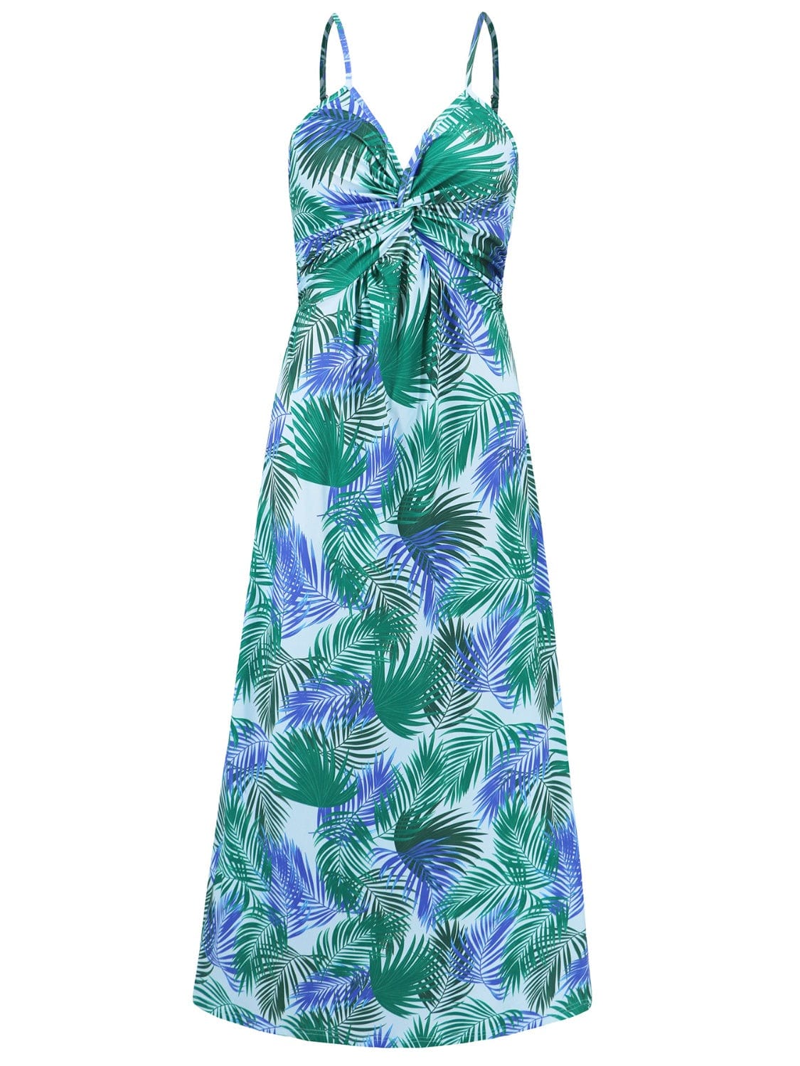 Full Size Twisted Printed V-Neck Cami Dress