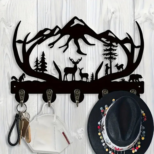 Metal Deer Hooks Wall Art Decor Hanger and/or Key Holder
