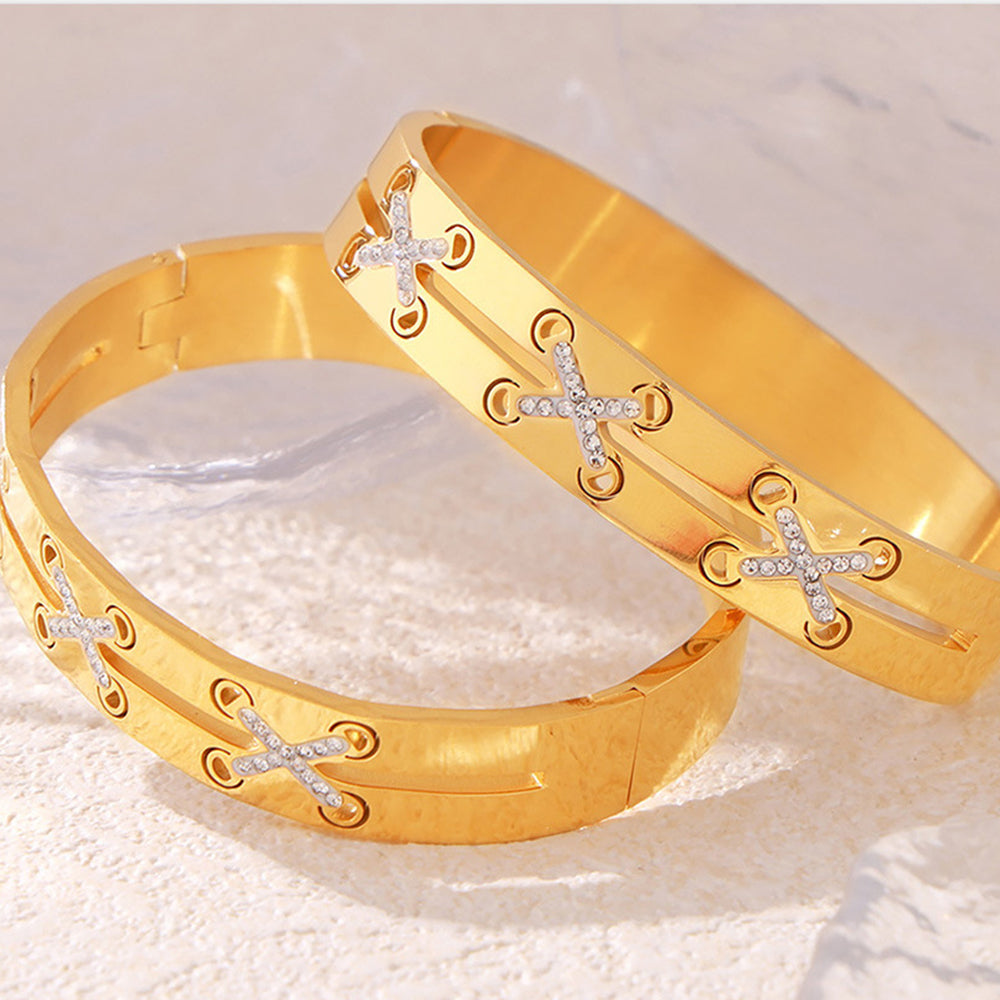 18K Gold-Plated Czech Diamond Bracelet