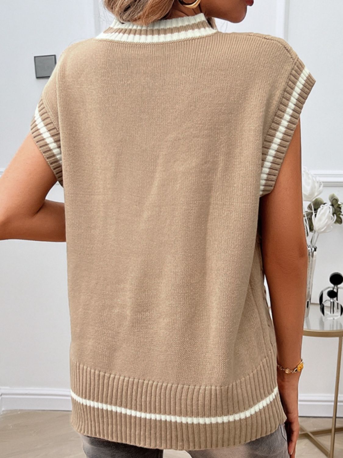 Devine Cable-Knit V-Neck Sweater Vest