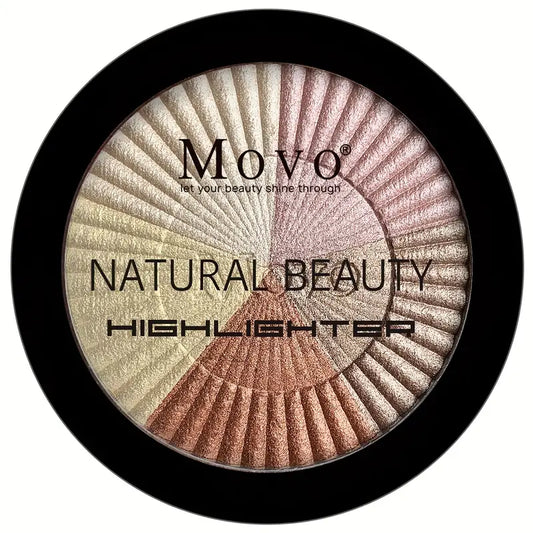 MOVO Natural Beauty Shimmer Illuminating 5 Color Highlighter High Pigmenting Powder Palette