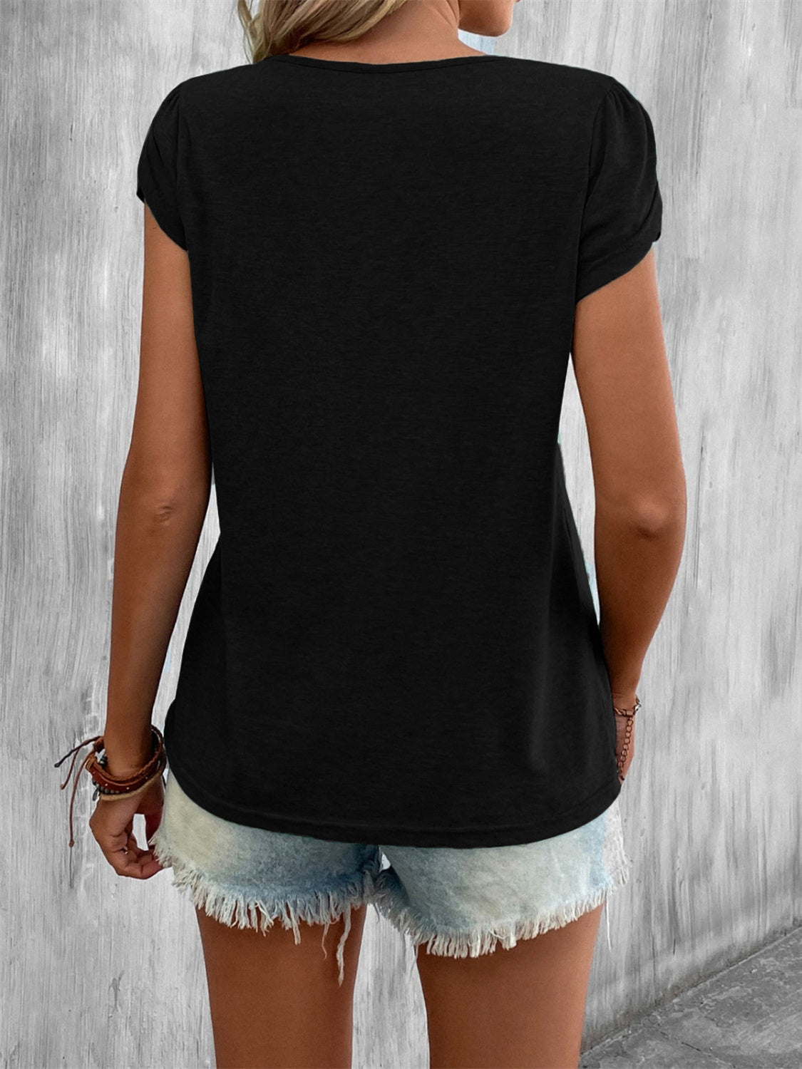 Cutout Petal Sleeve T-Shirt