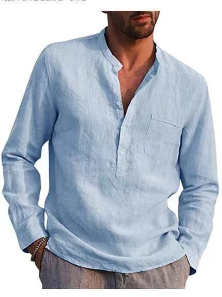 Men's Full Size Casual Button Down Long-Sleeve Work Spread Collar Shirt