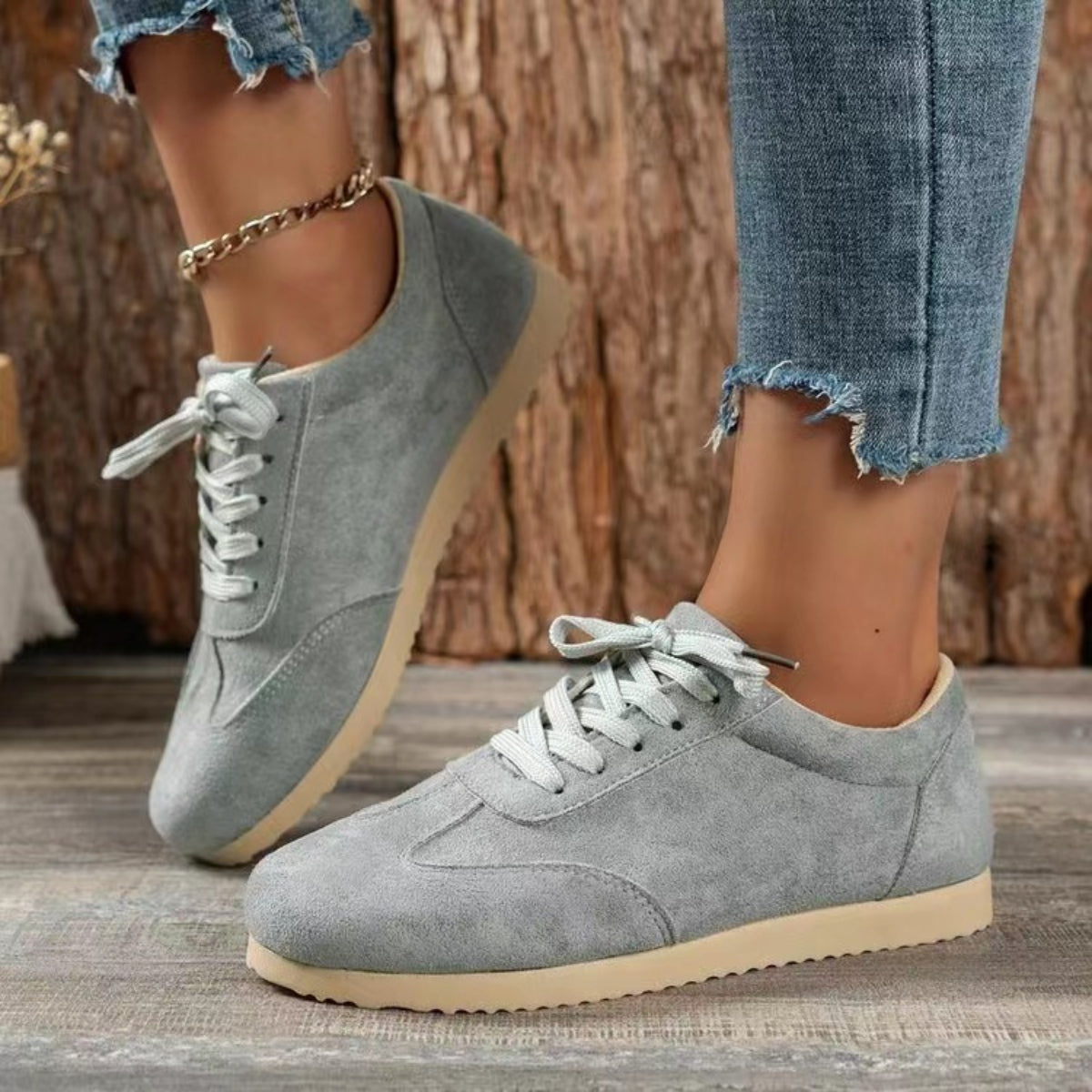 SoComfy Suede Lace-Up Flat Sneakers