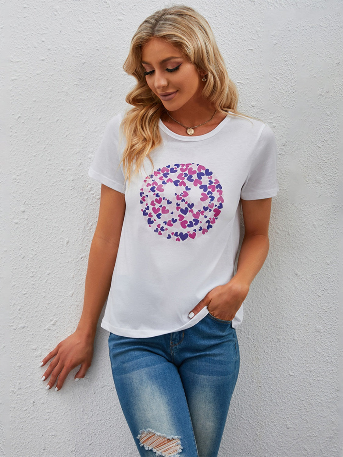 Graphic Round Neck Short Sleeve T-Shirt