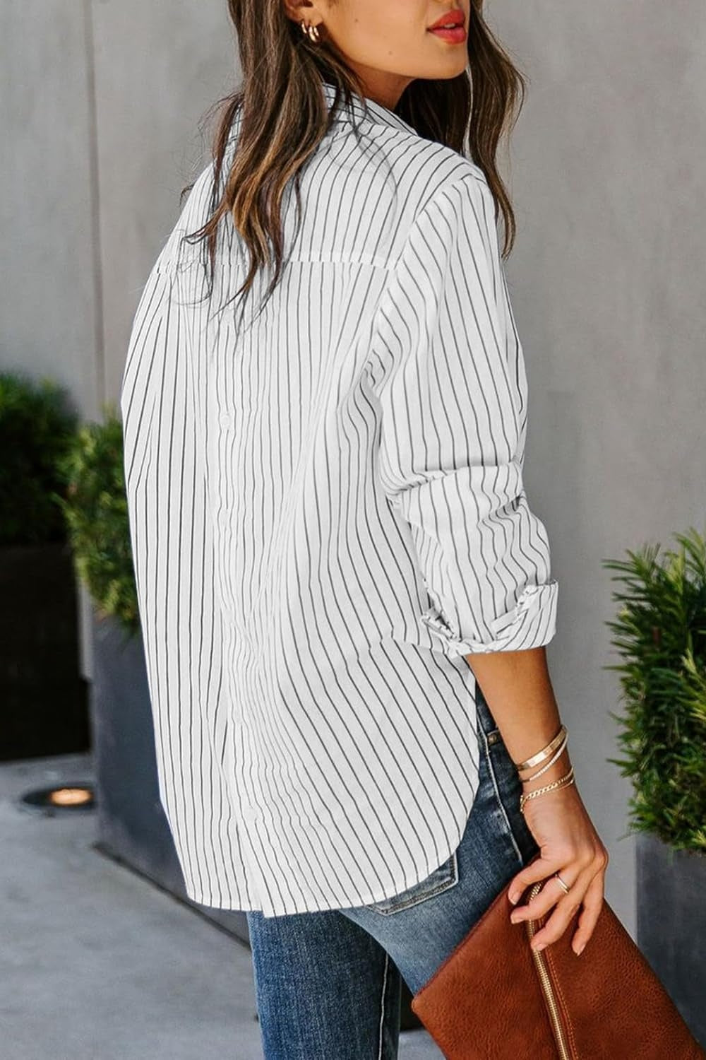 Striped Button Up Long Sleeve Shirt