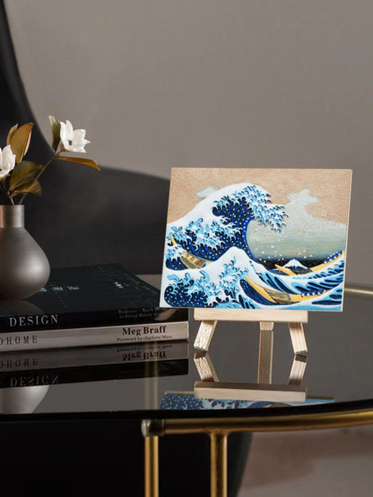 Relief The Great Wave off Kanagawa DIY 3D Oil Painting Kit