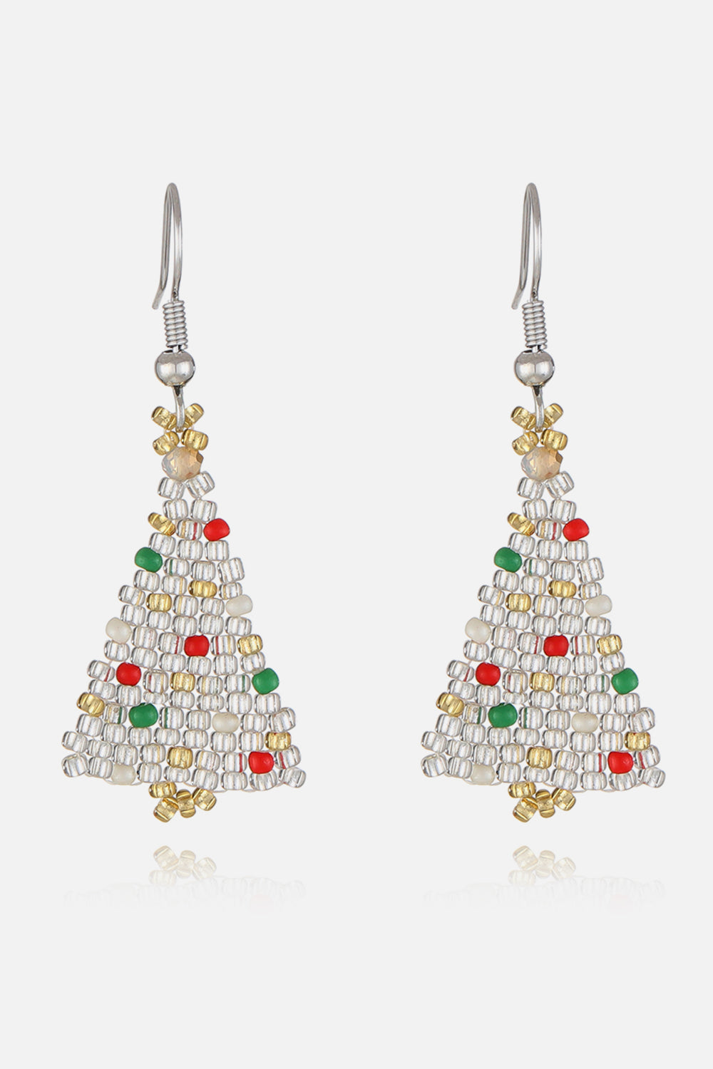 Beaded Christmas Tree Earrings