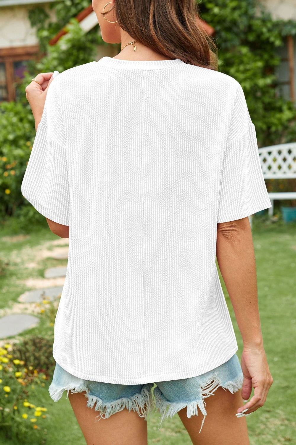 Full Size Round Neck Half Sleeve T-Shirt