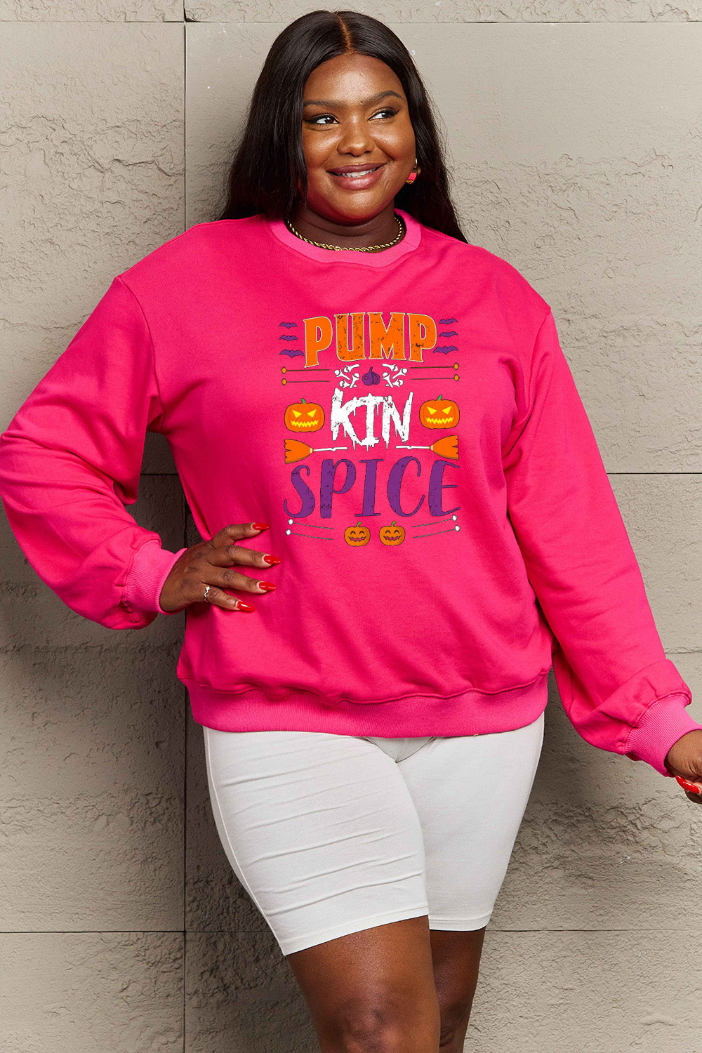 Simply Love Full Size PUMPKIN SPICE Graphic Sweatshirt