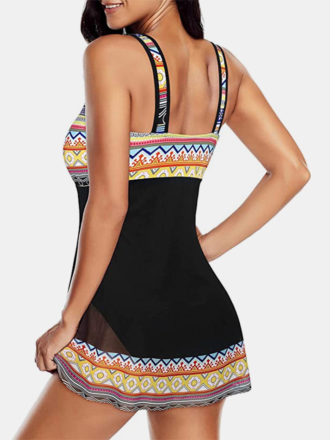 SaltyBea Full Size Geometric Wide Strap One-Piece Swimwear