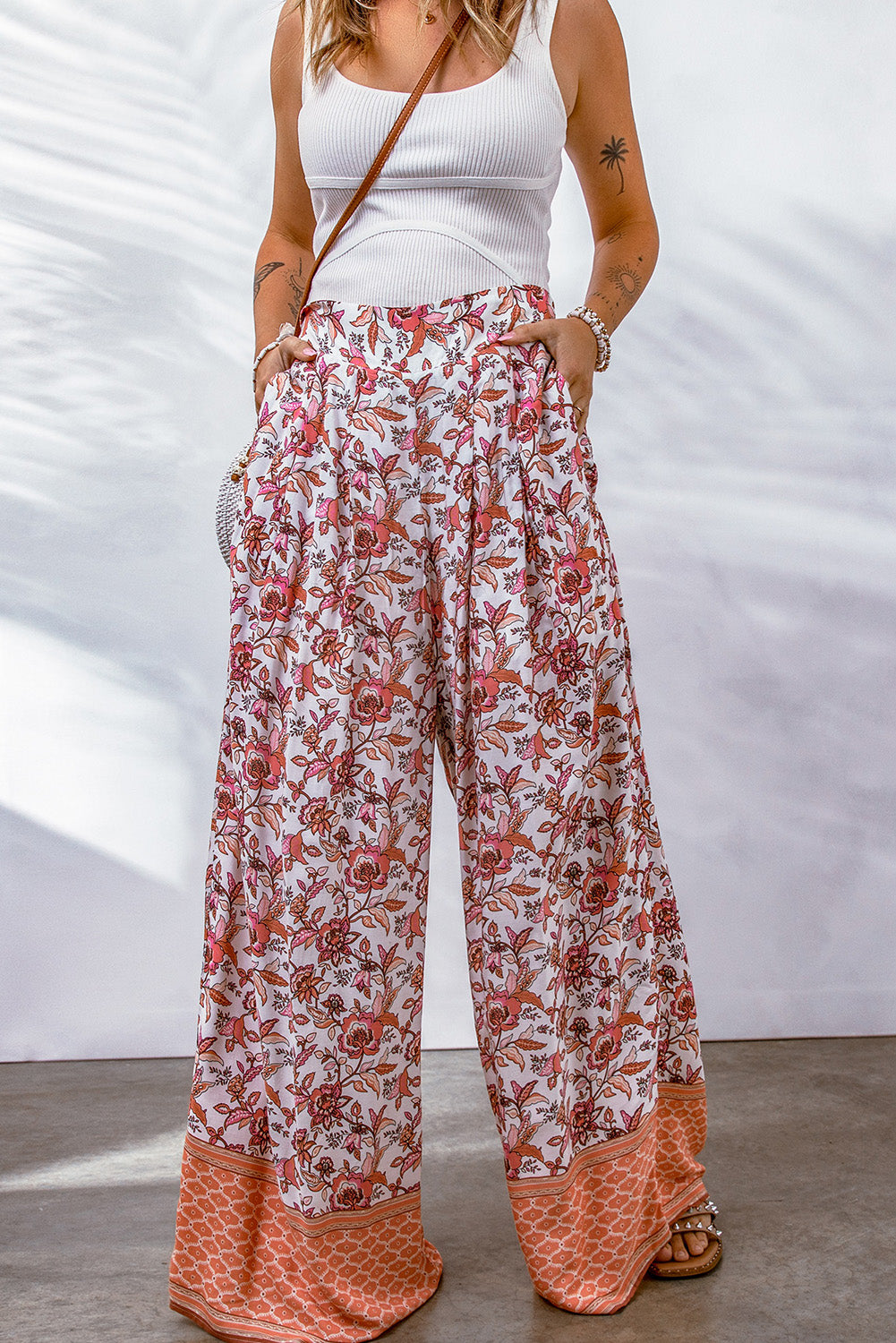 Bohemian Pleated Floral Culottes