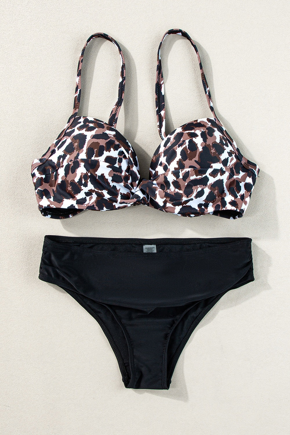 SoChic Leopard Sweetheart Neck Bikini Set