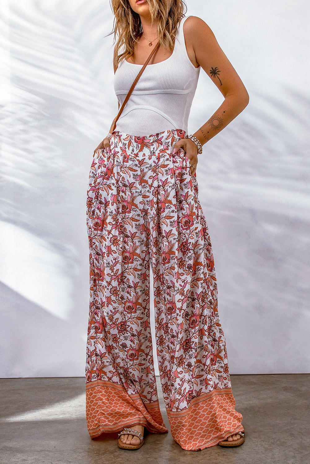 Bohemian Pleated Floral Culottes