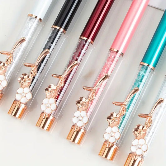 Elegant Metal Copper Pen with Flower Decoration - Perfect for Office