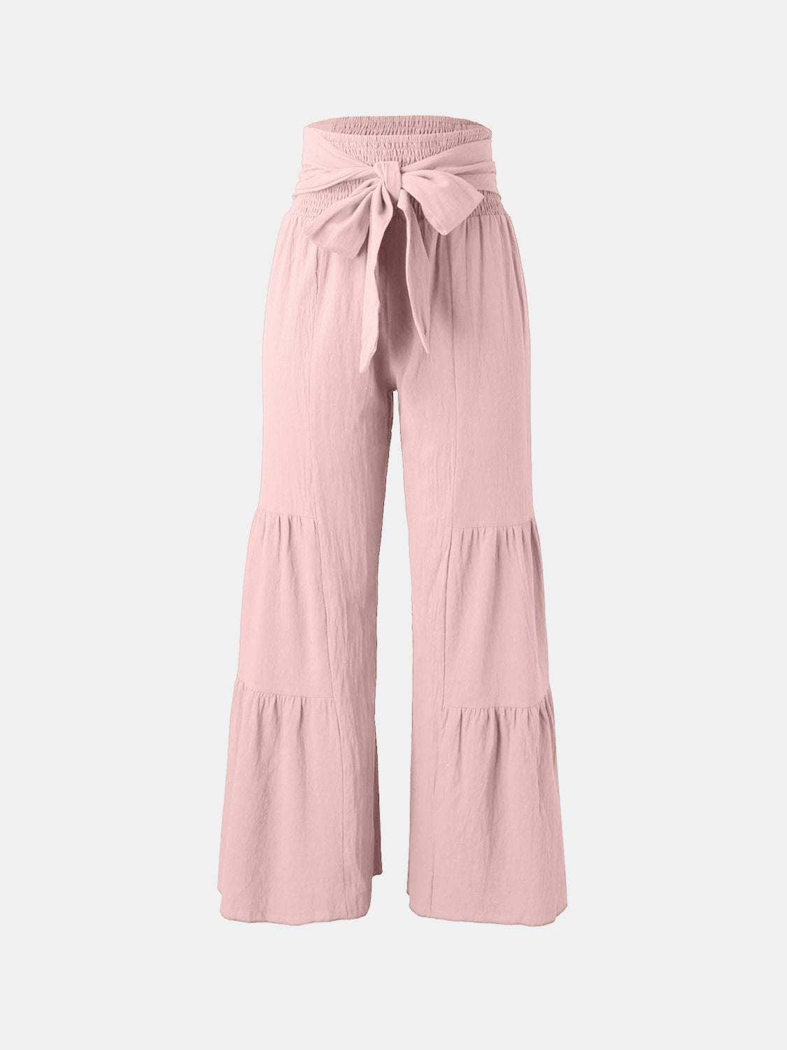 Tied Ruched Wide Leg Pants