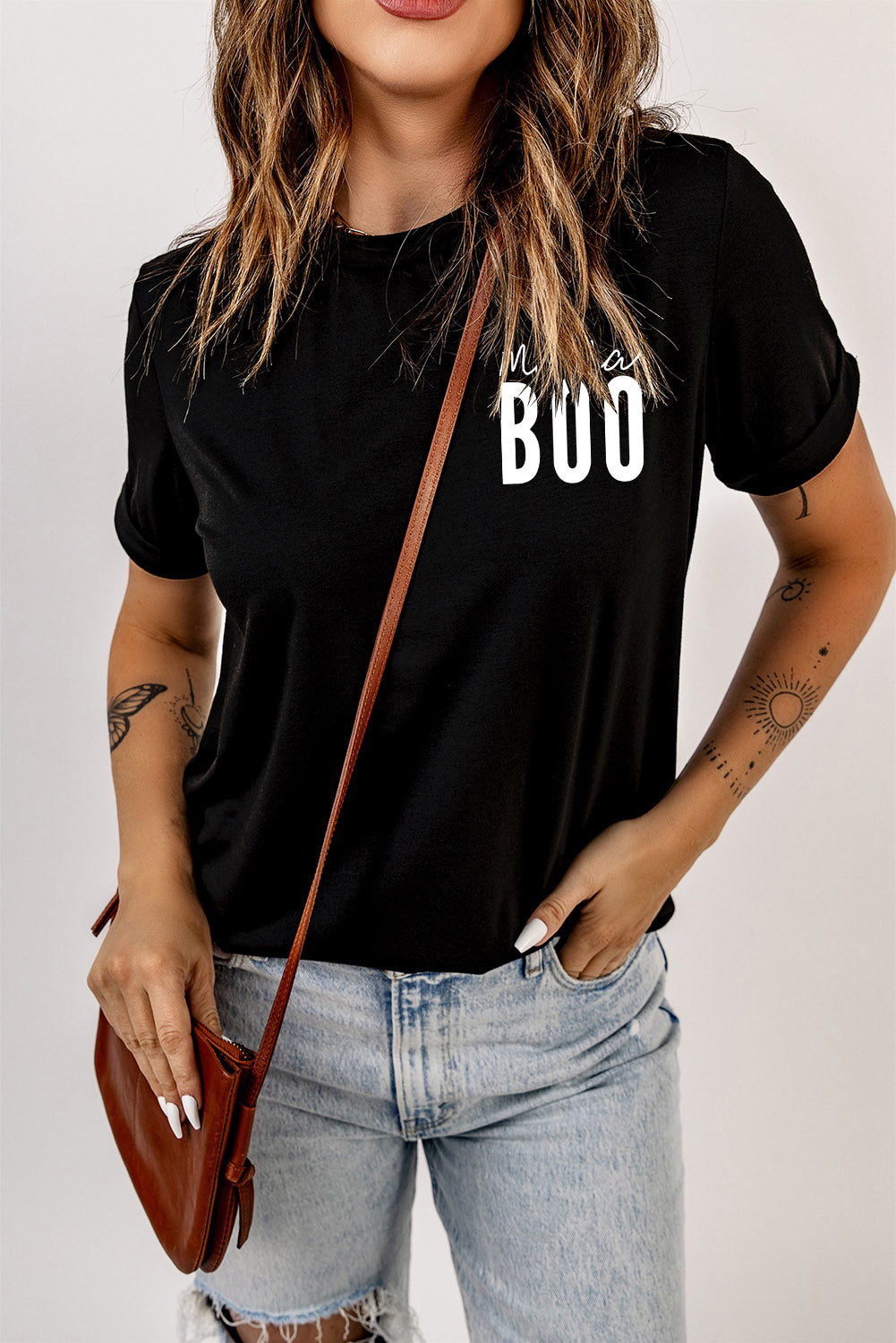 BOO Round Neck Short Sleeve T-Shirt