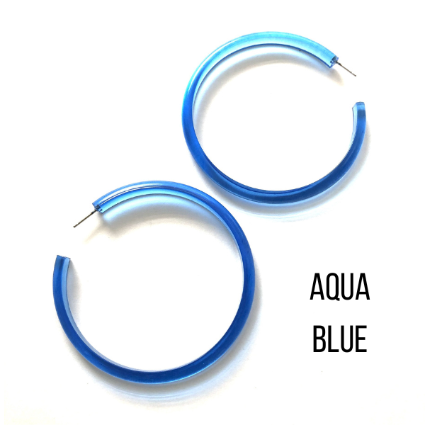 Bangle Lucite Hoop Earrings - 3 Inch