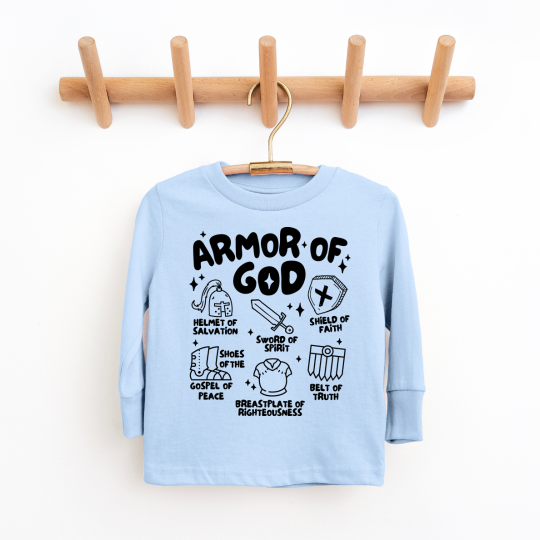 Armor Of God Youth & Toddler Long Sleeve Graphic Tee SZ 2T-Y20