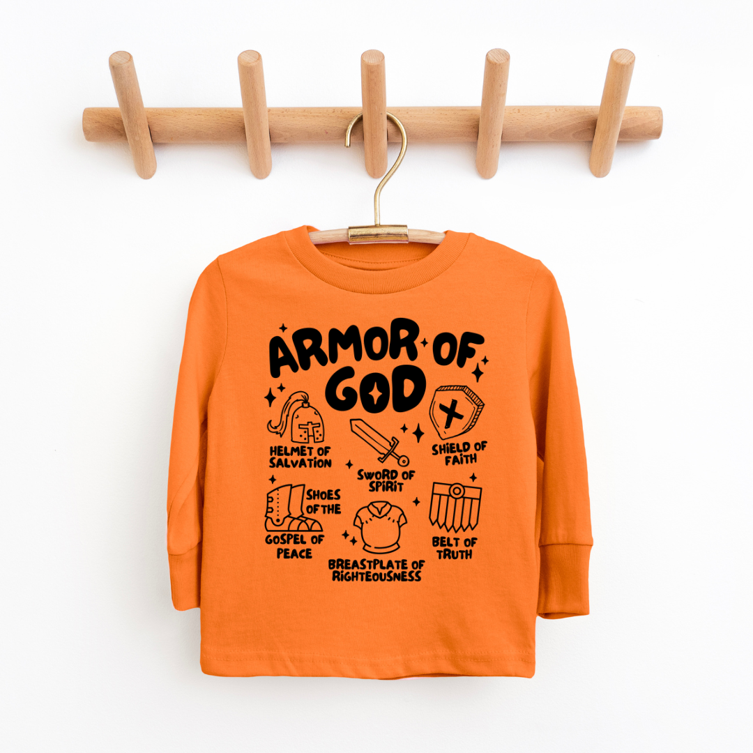 Armor Of God Youth & Toddler Long Sleeve Graphic Tee SZ 2T-Y20