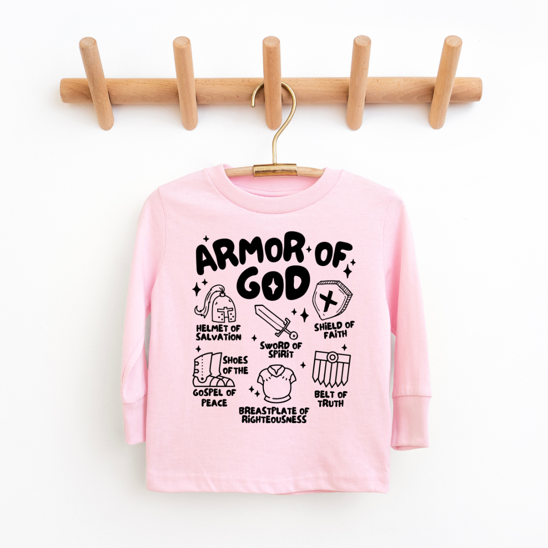 Armor Of God Youth & Toddler Long Sleeve Graphic Tee SZ 2T-Y20