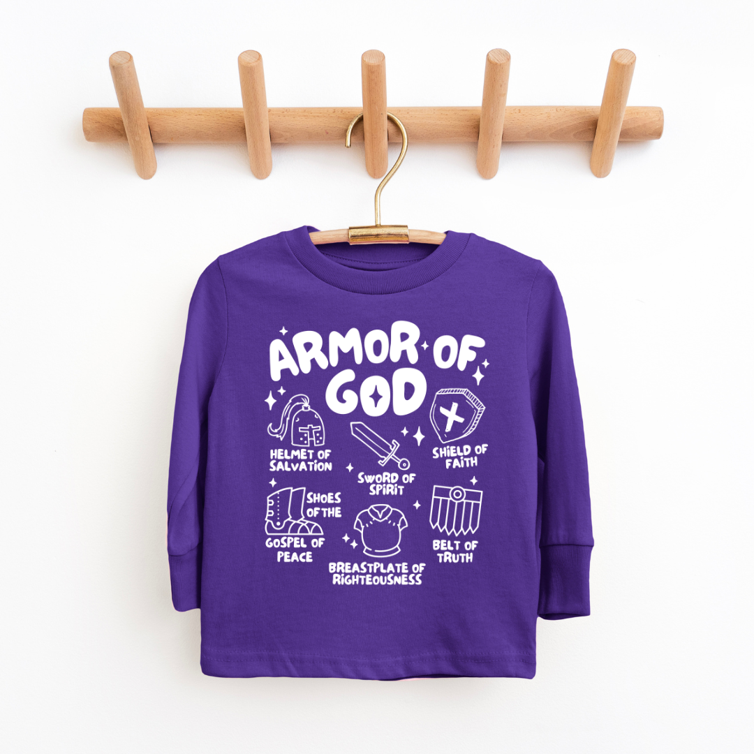 Armor Of God Youth & Toddler Long Sleeve Graphic Tee SZ 2T-Y20