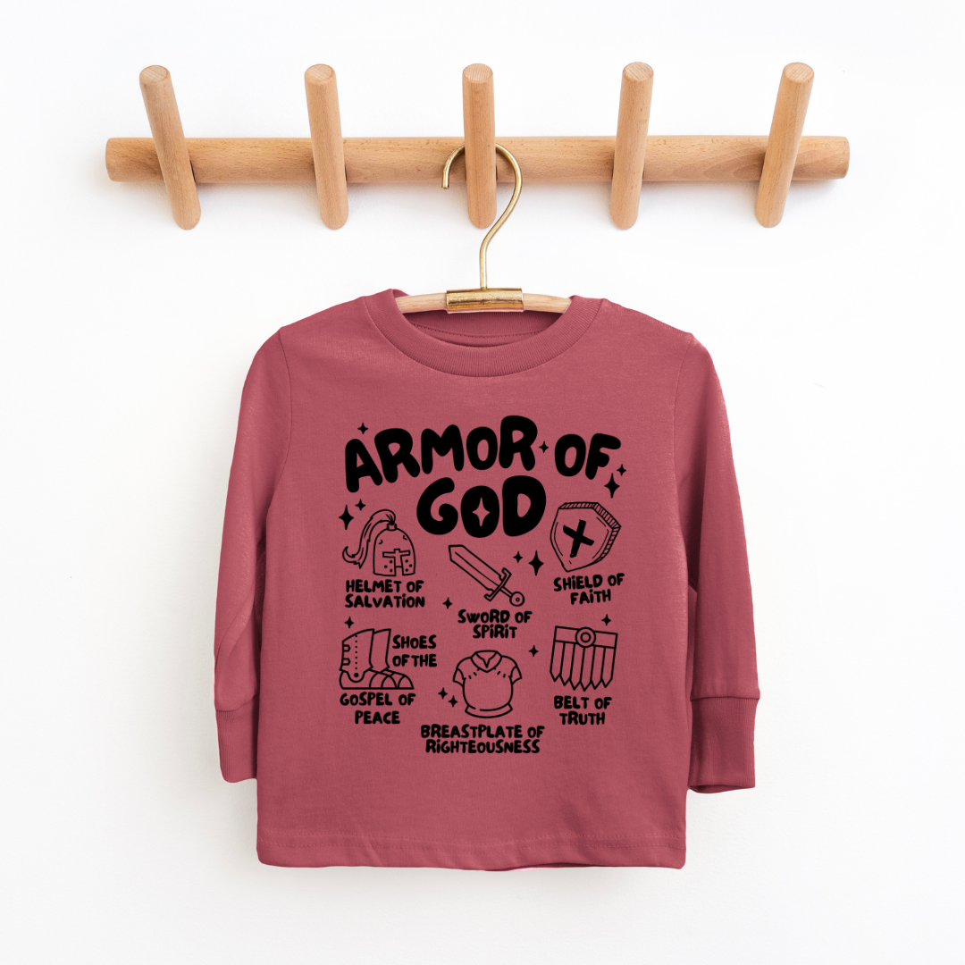 Armor Of God Youth & Toddler Long Sleeve Graphic Tee SZ 2T-Y20