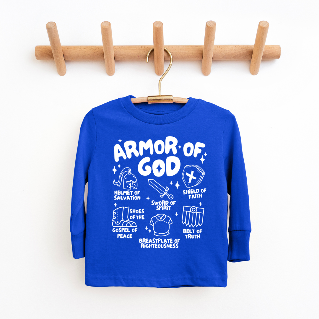 Armor Of God Youth & Toddler Long Sleeve Graphic Tee SZ 2T-Y20