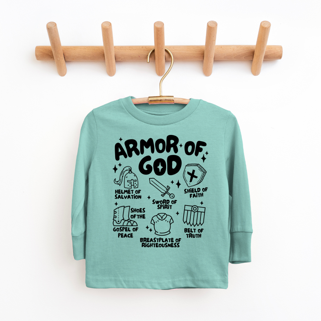 Armor Of God Youth & Toddler Long Sleeve Graphic Tee SZ 2T-Y20